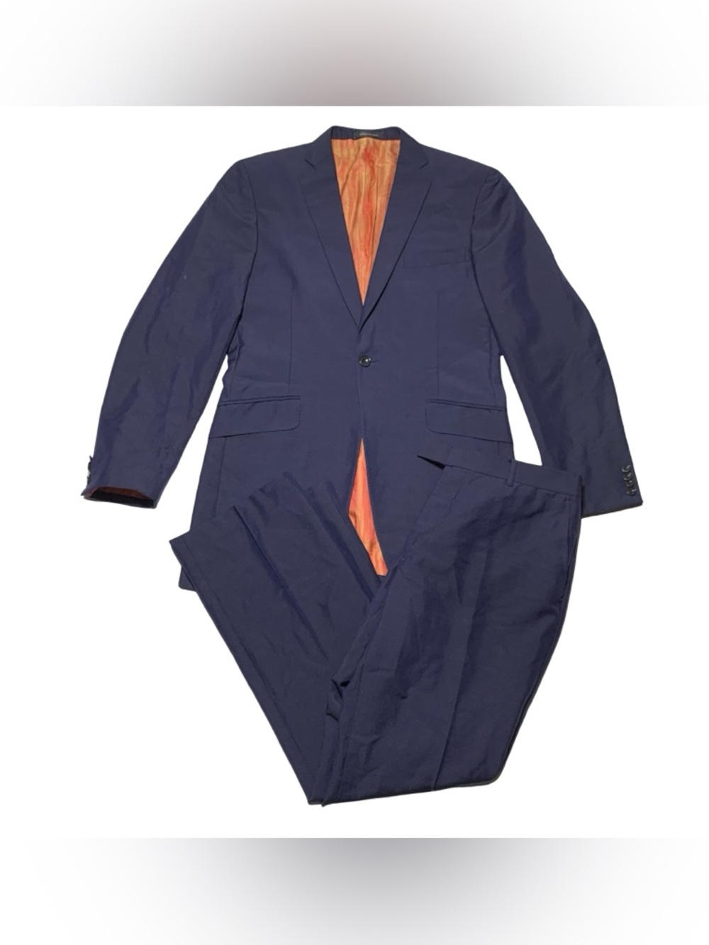 Ozwald Boateng 2 Piece Suit 40R,  33x31 Bespoke Couture Navy Blue Single Button